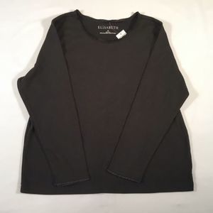 Elisabeth 1P Petite Black LS Top NWT $34